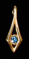 AU Small Geostar Pendant in 14K Gold with a Bright Midnight Blue Sapphire   $ 250.00