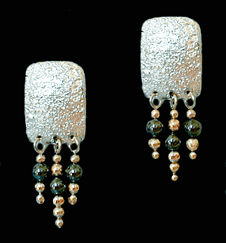 Ice Rain Earrings in Fine Silver & Sterling with Hematite Beads.... Casual & Elegant   $ 46.00