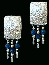 Click for a CLOSEUP of the Lapis Ice Rain Sterling Silver Earrings