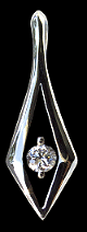 AU Stardrop Pendant in 14K White Gold with 18 Point Diamond